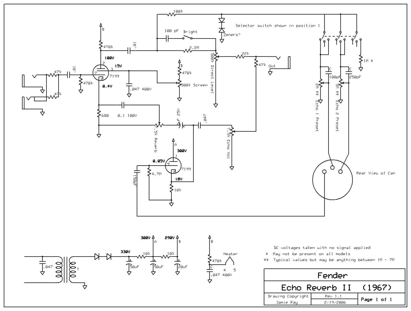 Fender echo ii oilcan schematic