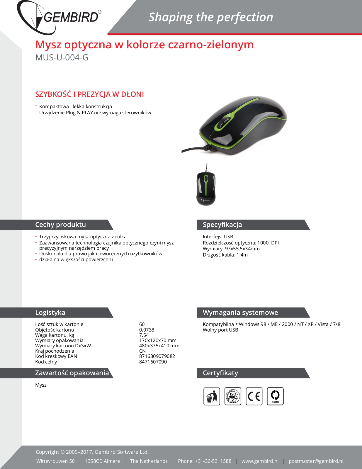 Gembird MUS-U-004-G User Manual