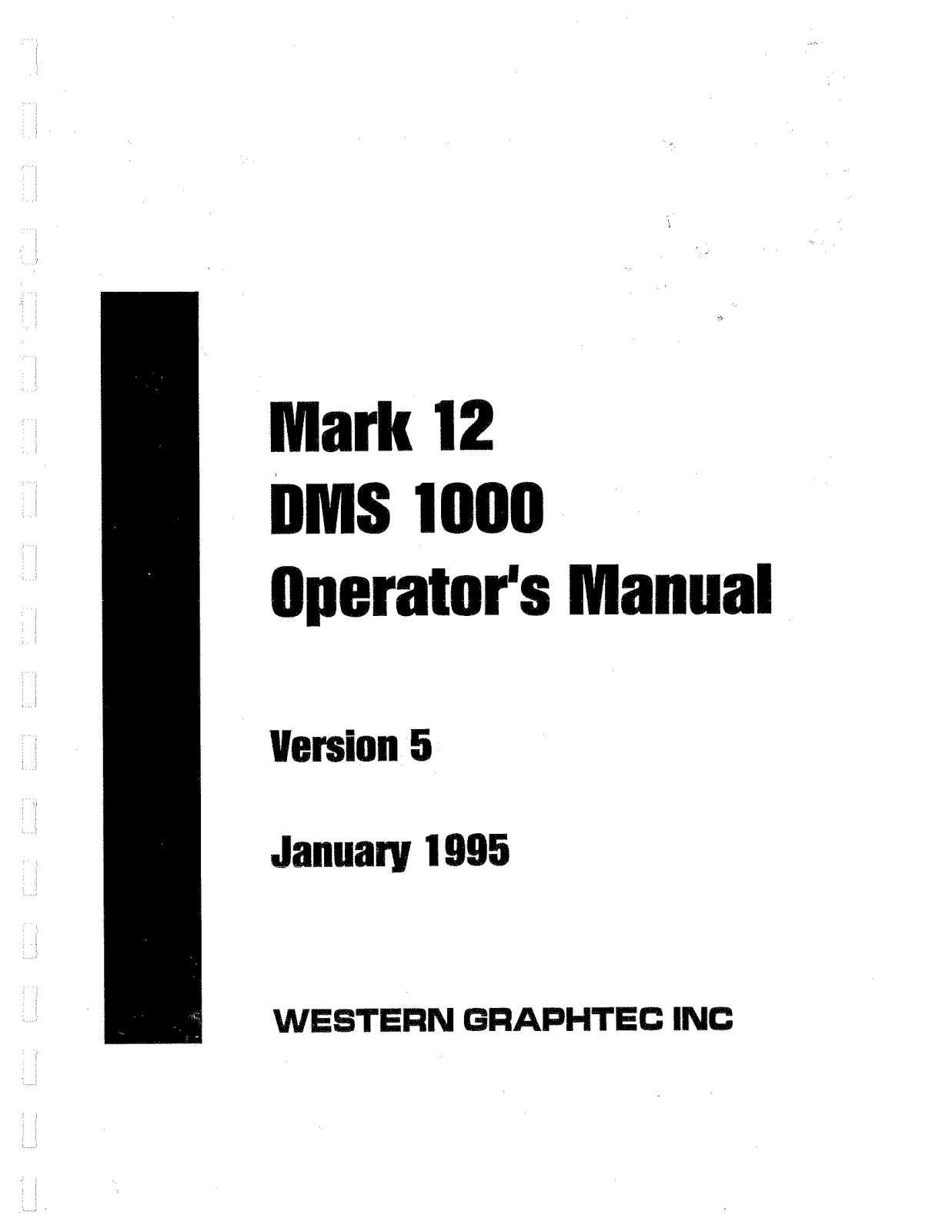 Western Graphtec Mark 12 DMS 1000 User manual - ManualMachine.com