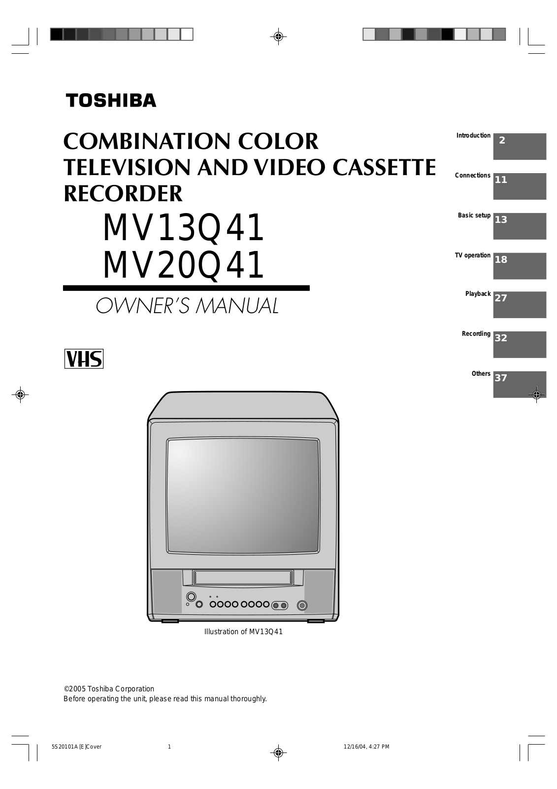 Toshiba MV13Q41 User Manual