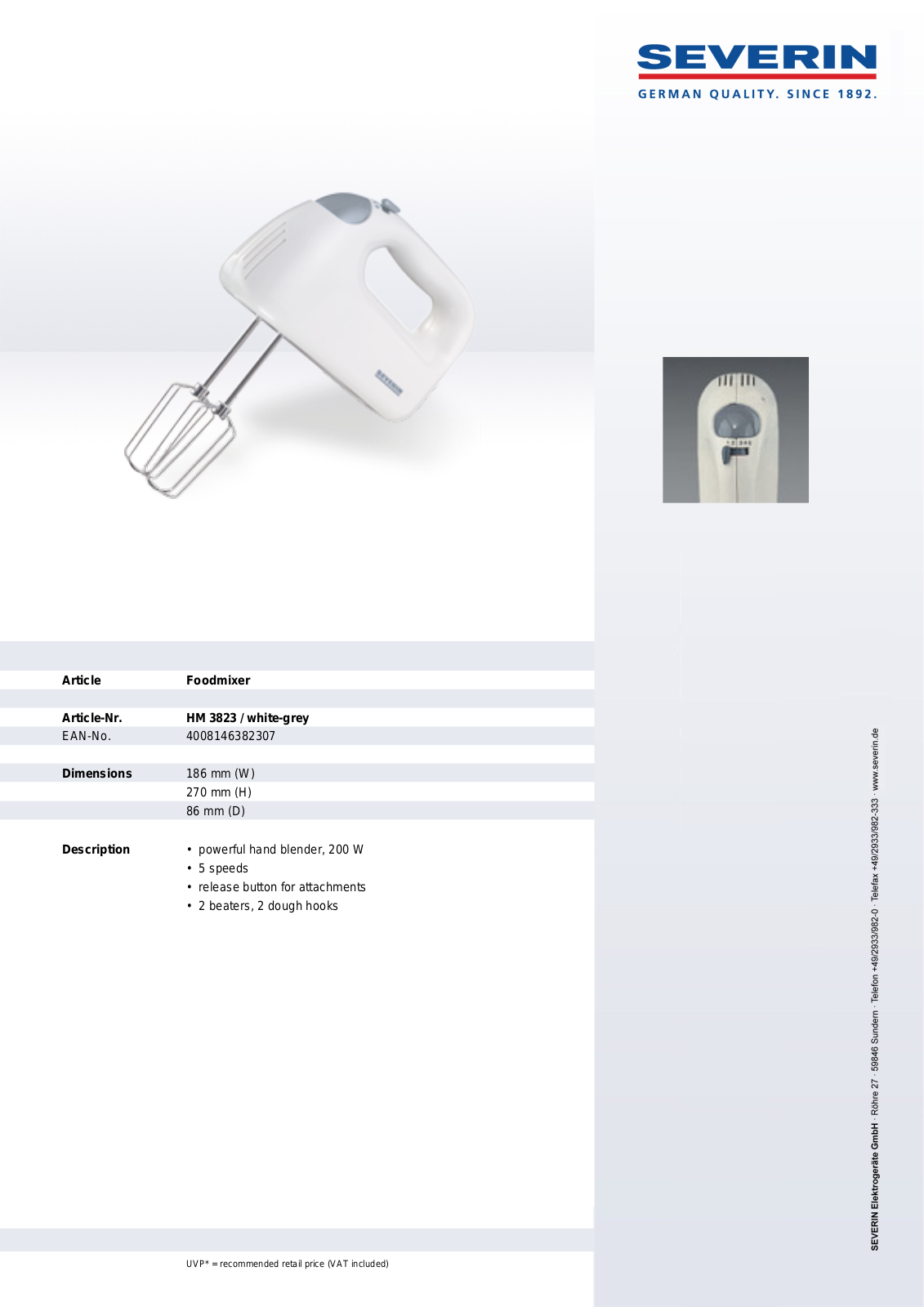 Severin HM 3823 User Manual