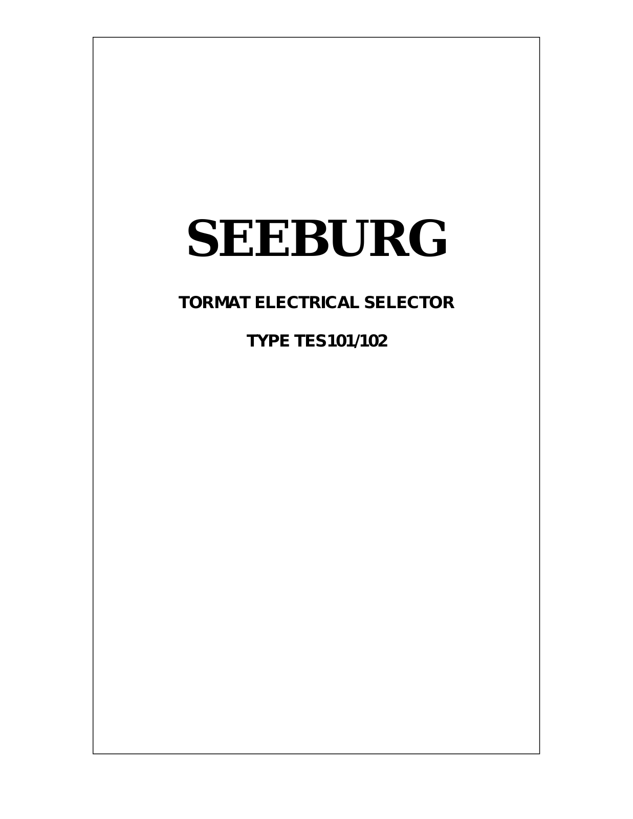Datasheet TES101_102 Datasheet - ManualMachine.com
