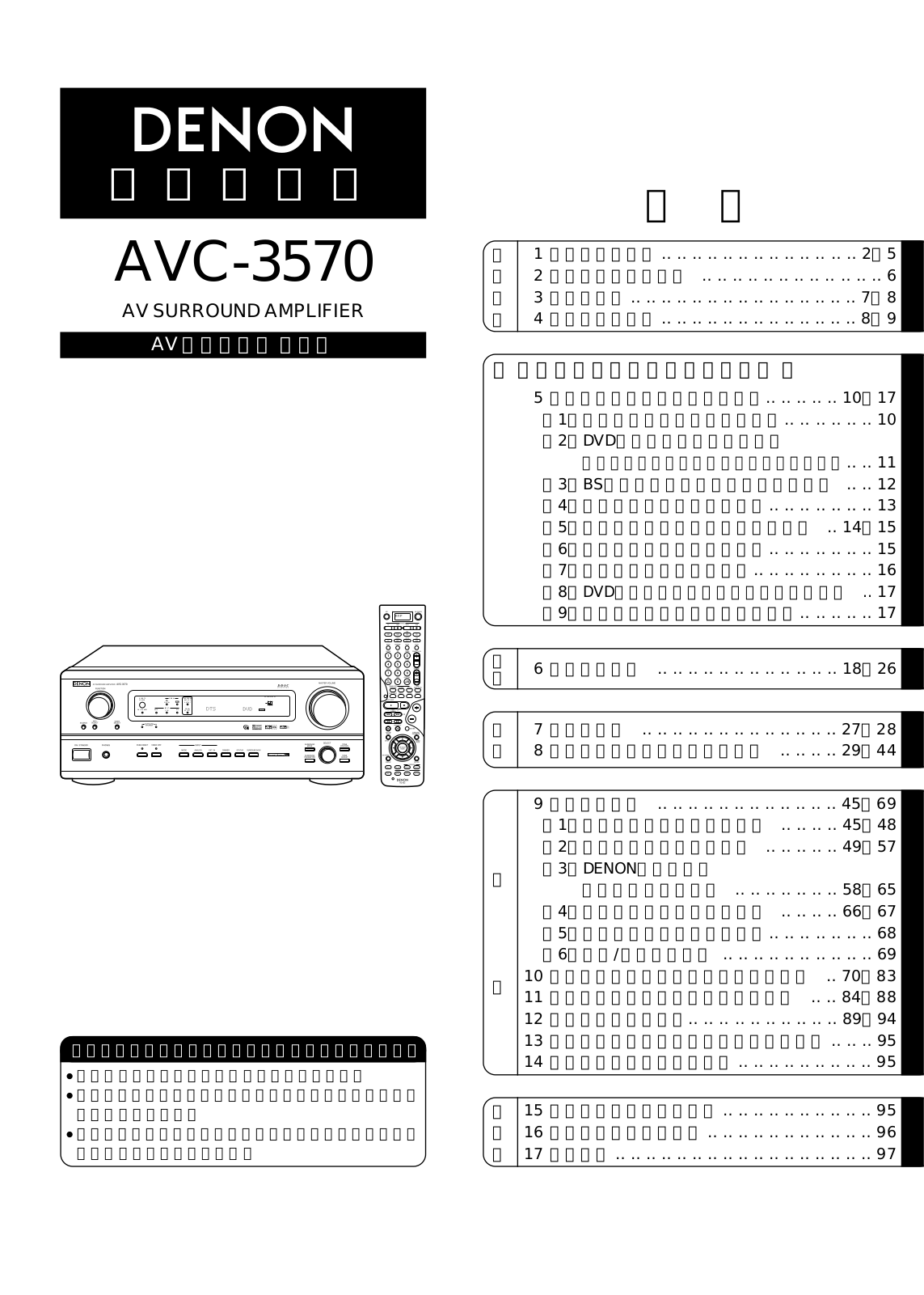 Denon AVC-3570 Owner's Manual