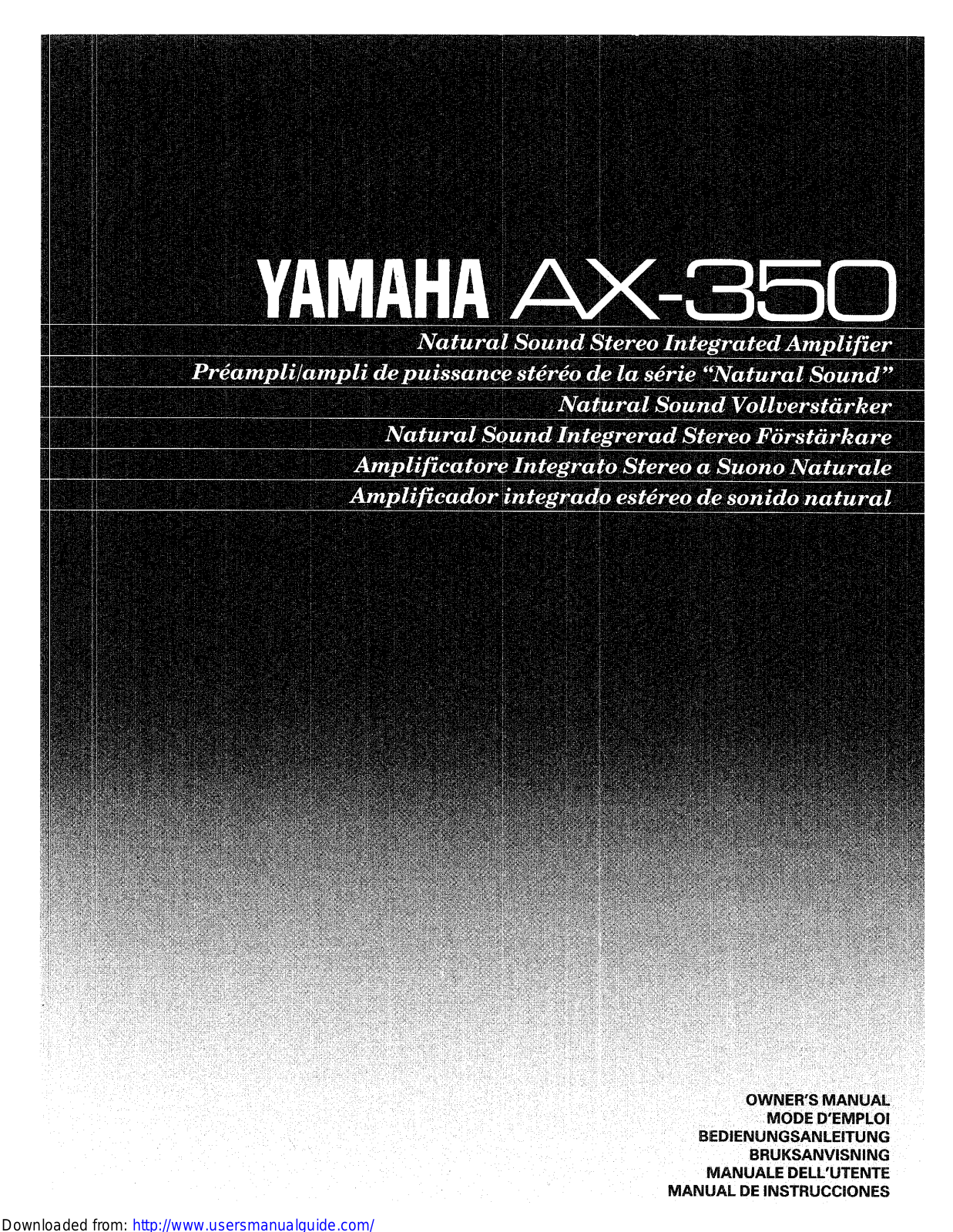 Yamaha Audio AX-350 User Manual