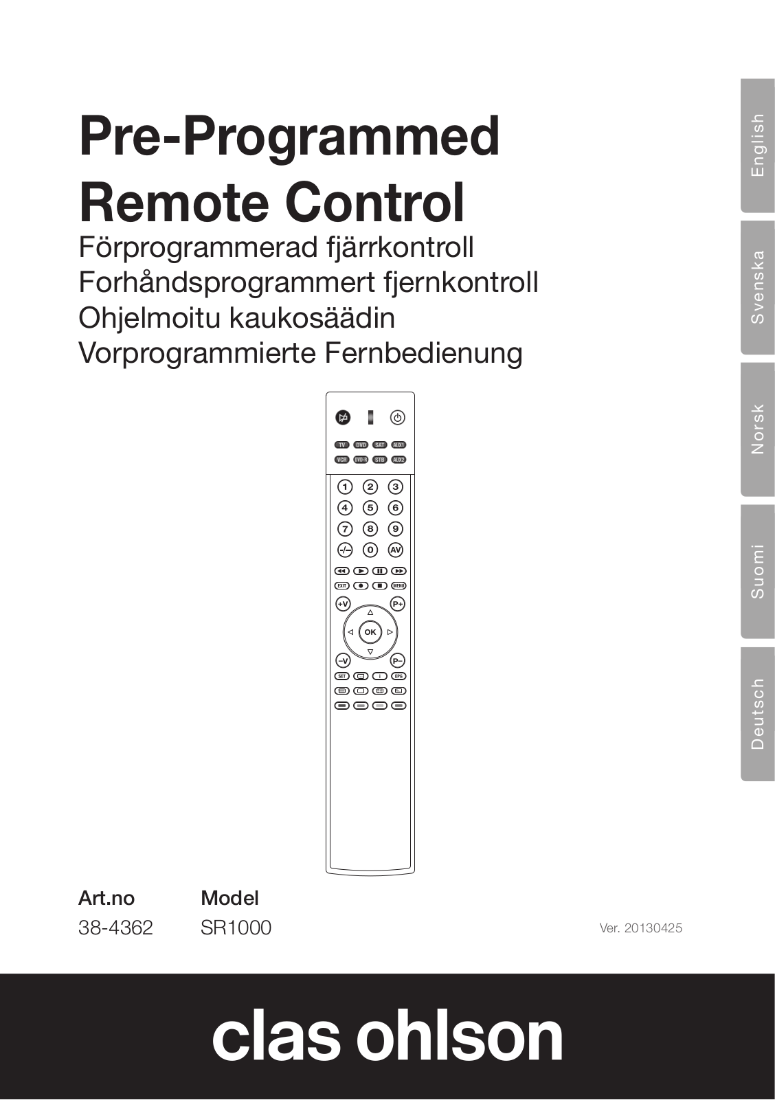 Clas Ohlson SR1000 User Manual