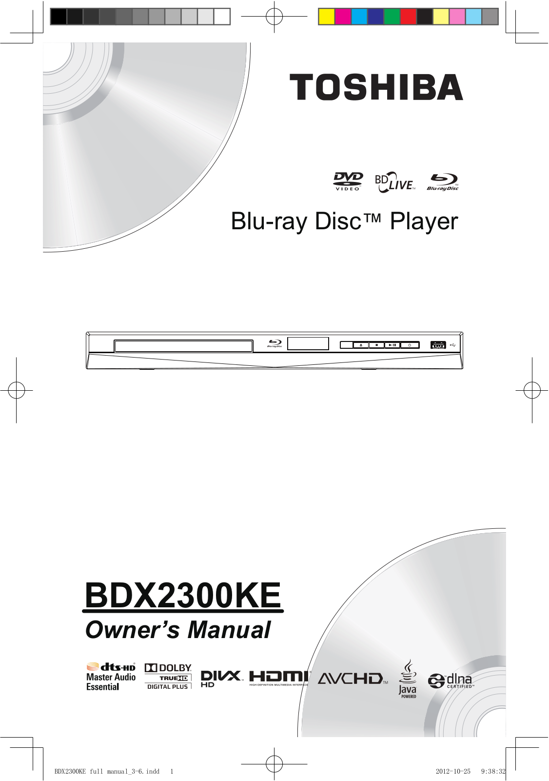 Toshiba BDX2300KE User Manual