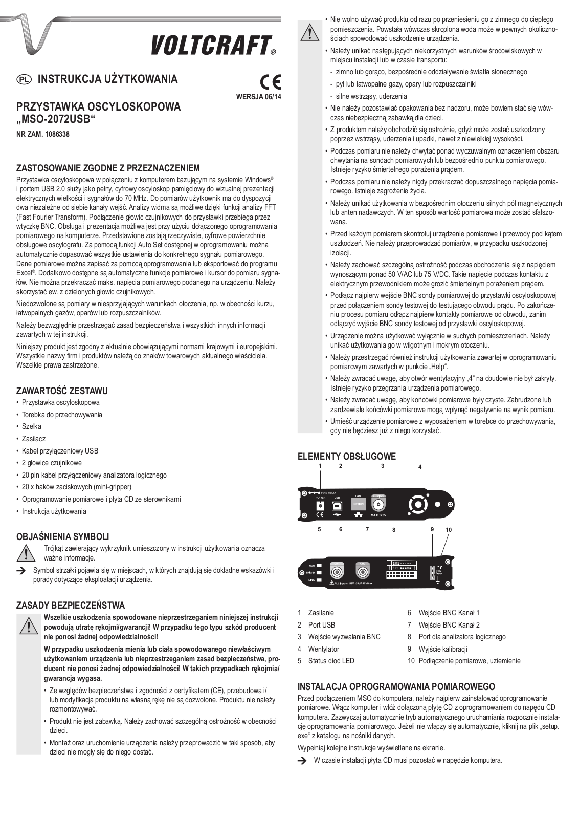 VOLTCRAFT MSO-2072USB User guide