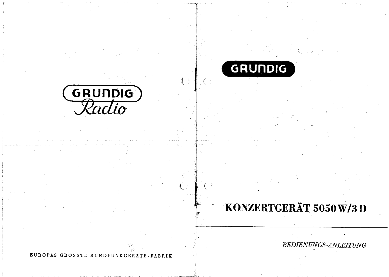 Grundig 5050-W-3-D Owners Manual