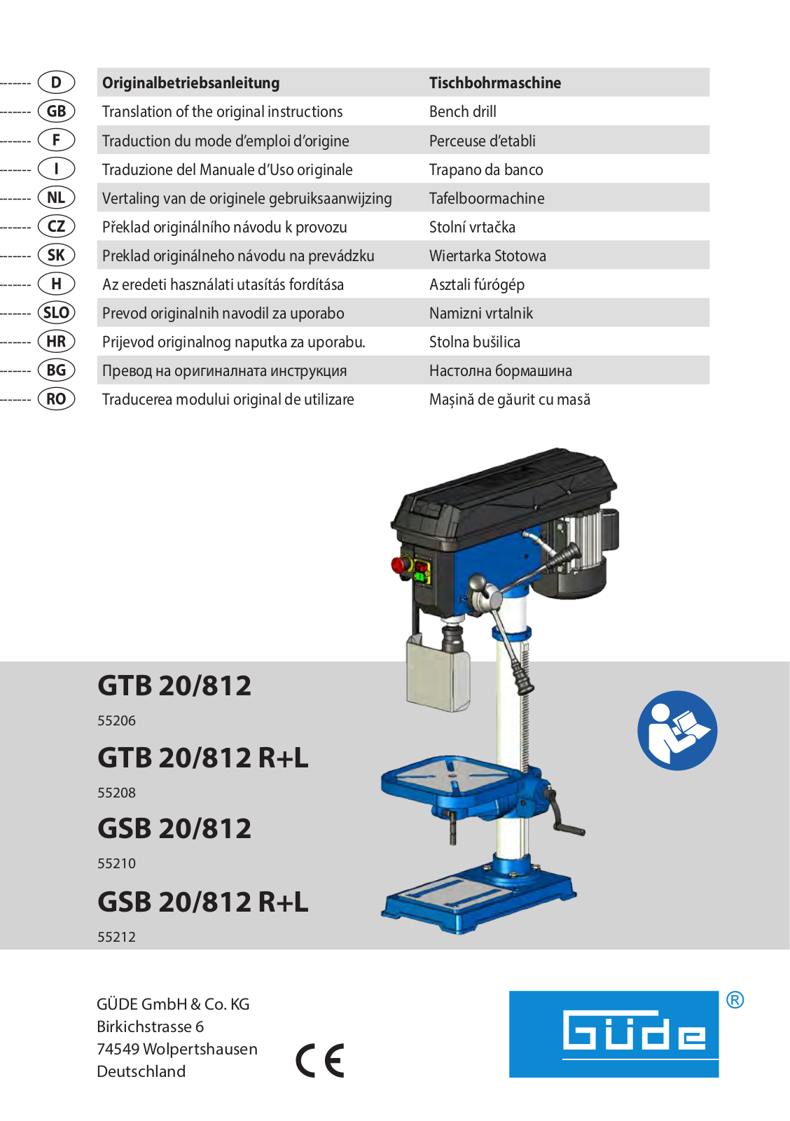 Güde GTB 20-812, GTB 20-812 R+L User Manual