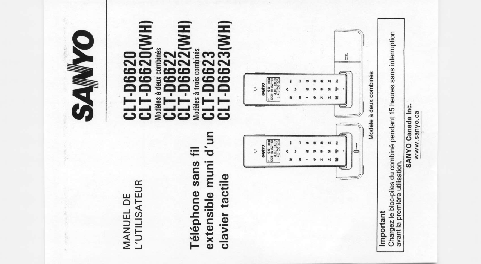 SANYO CLTD6622 (French) User Manual