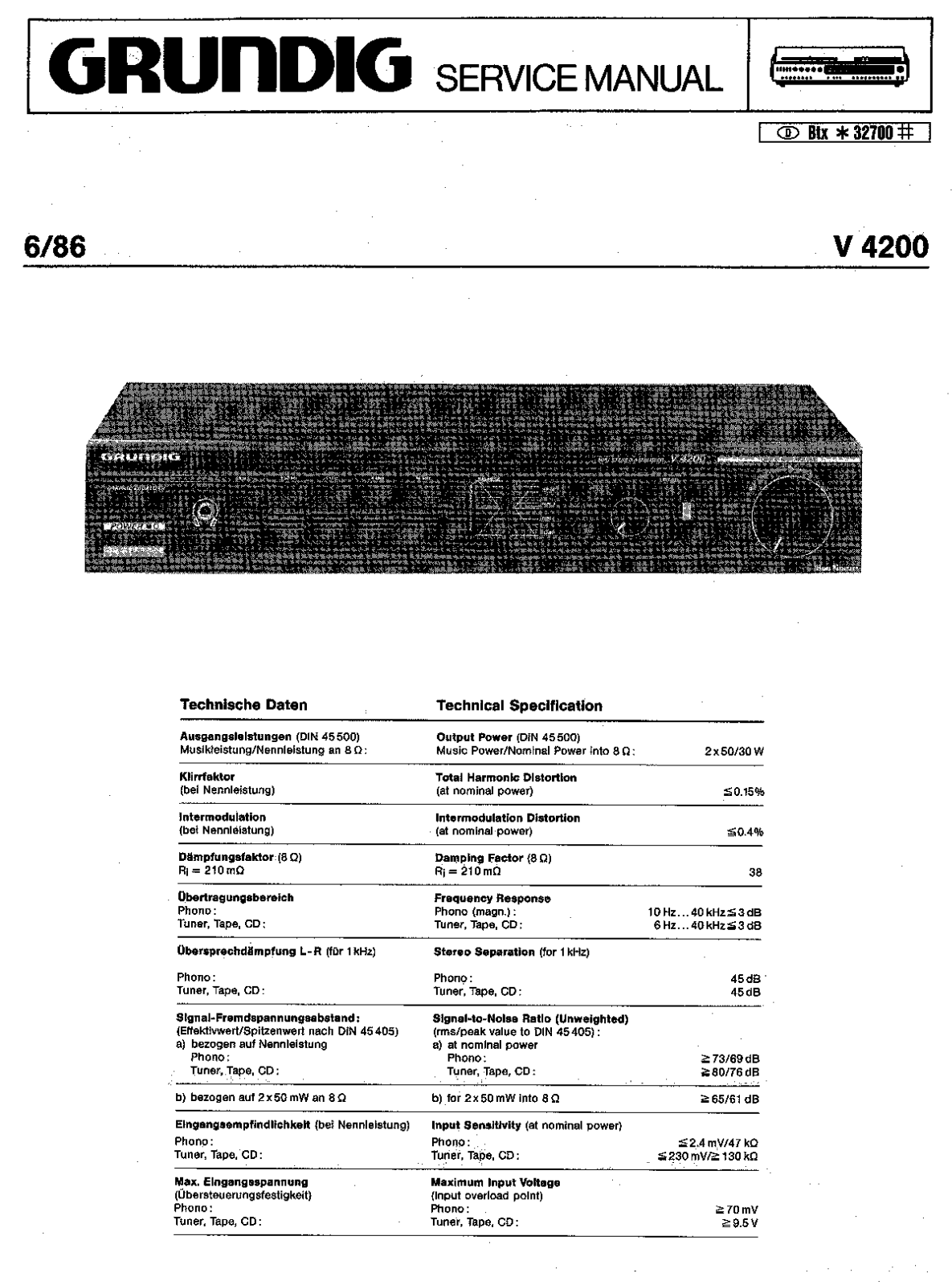 Grundig V-4200 Service Manual