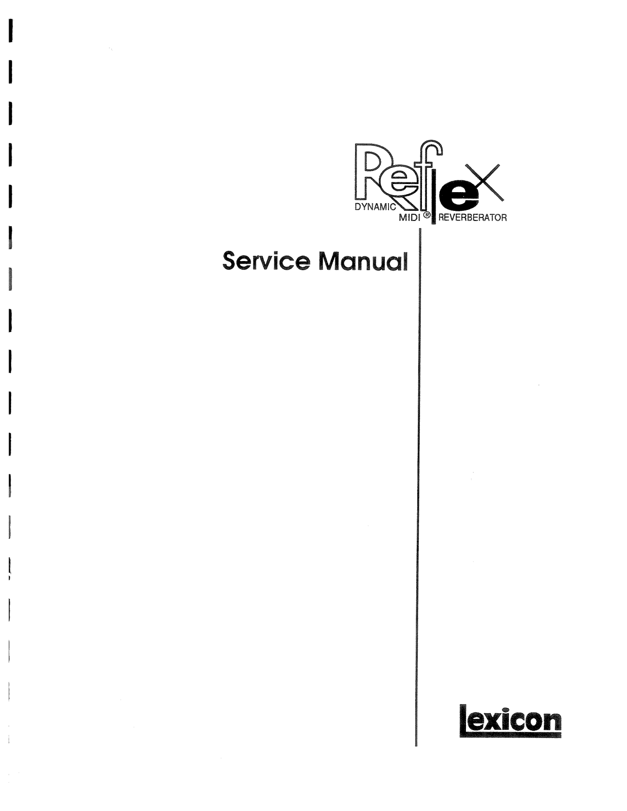 Lexicon reflex Service Manual