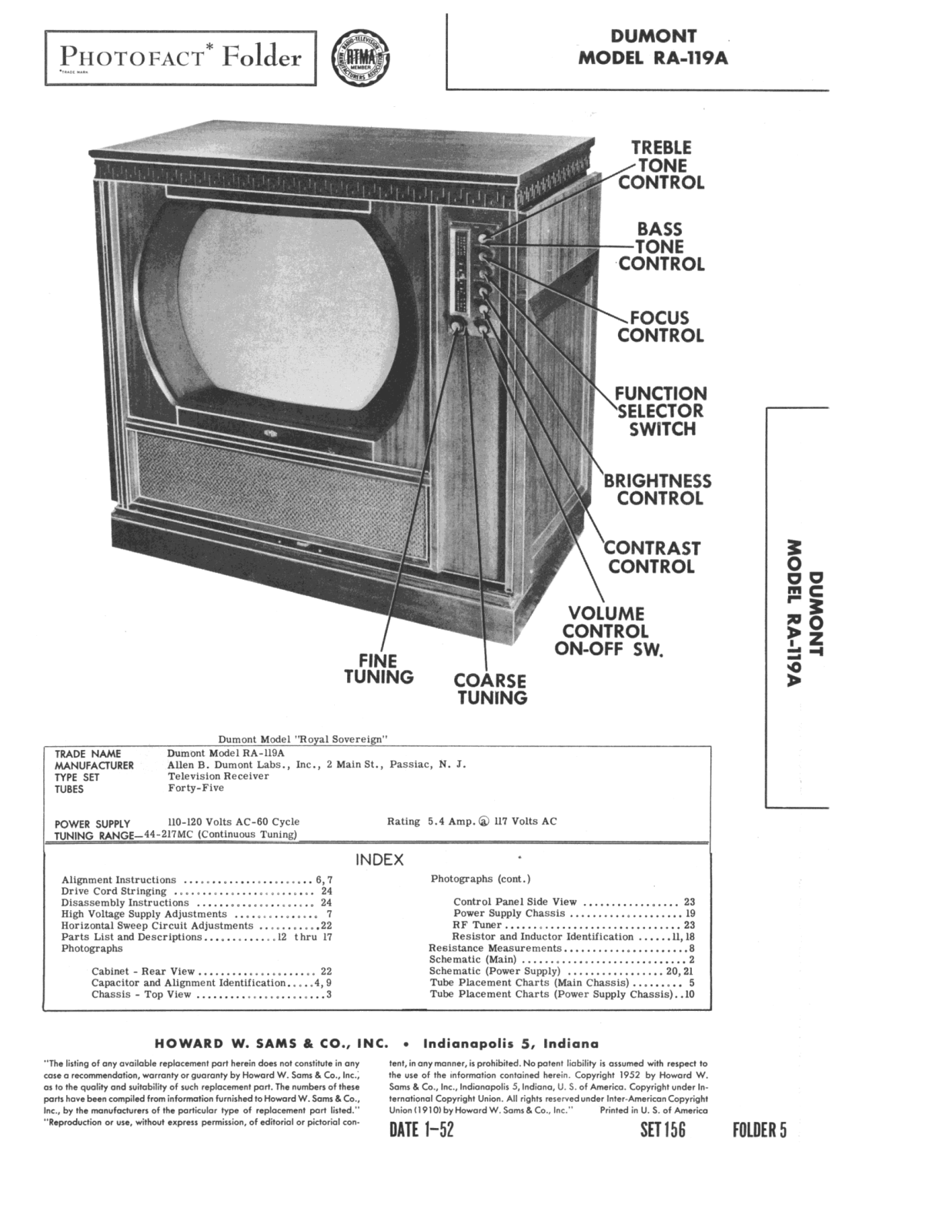 Dumont ra 119 schematic