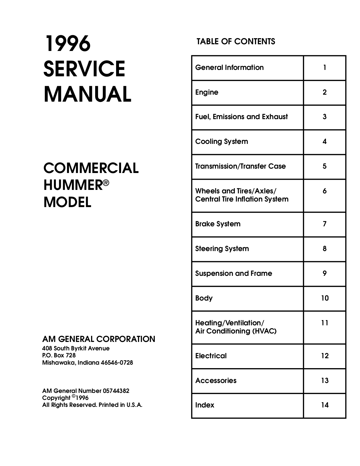 Hummer HX 1996 User Manual