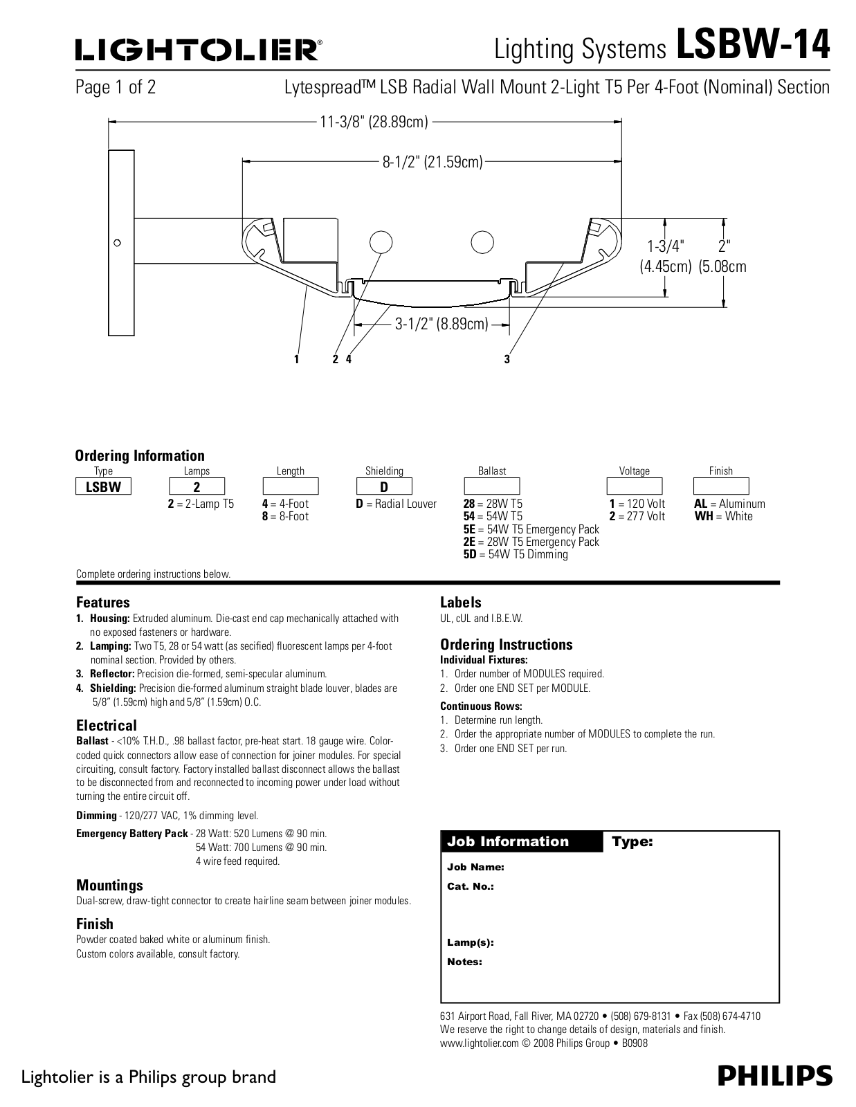 Lightolier LSBW-14 User Manual