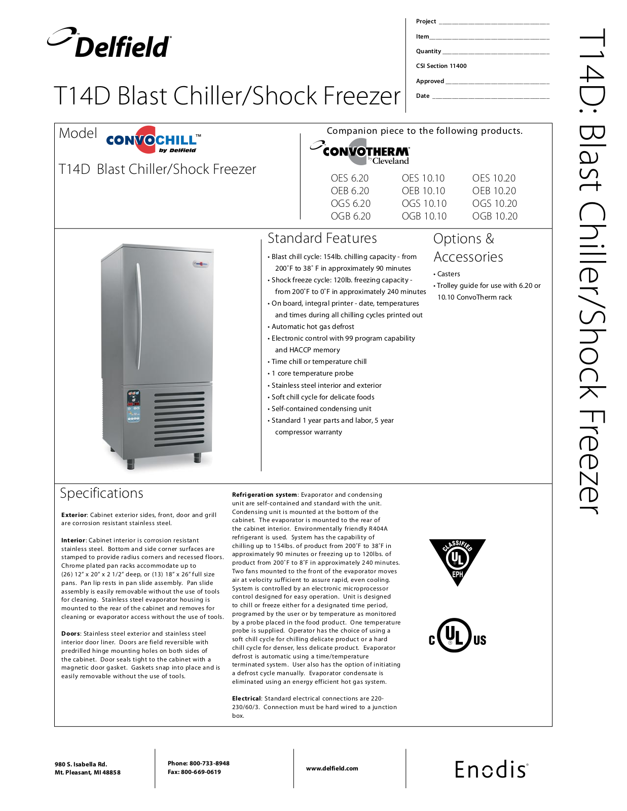 Delfield T14D User Manual