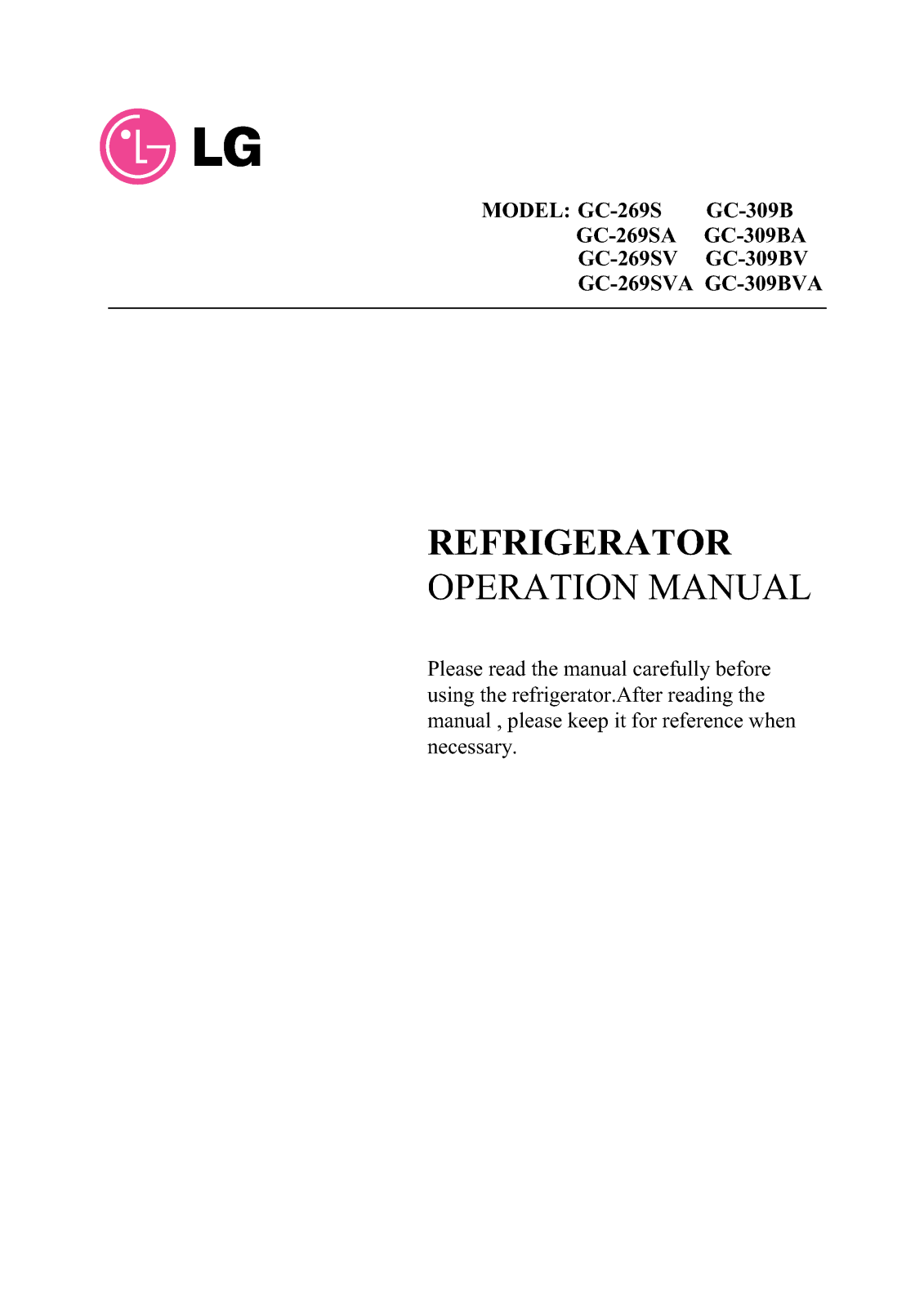 Lg GC-269SV User Manual