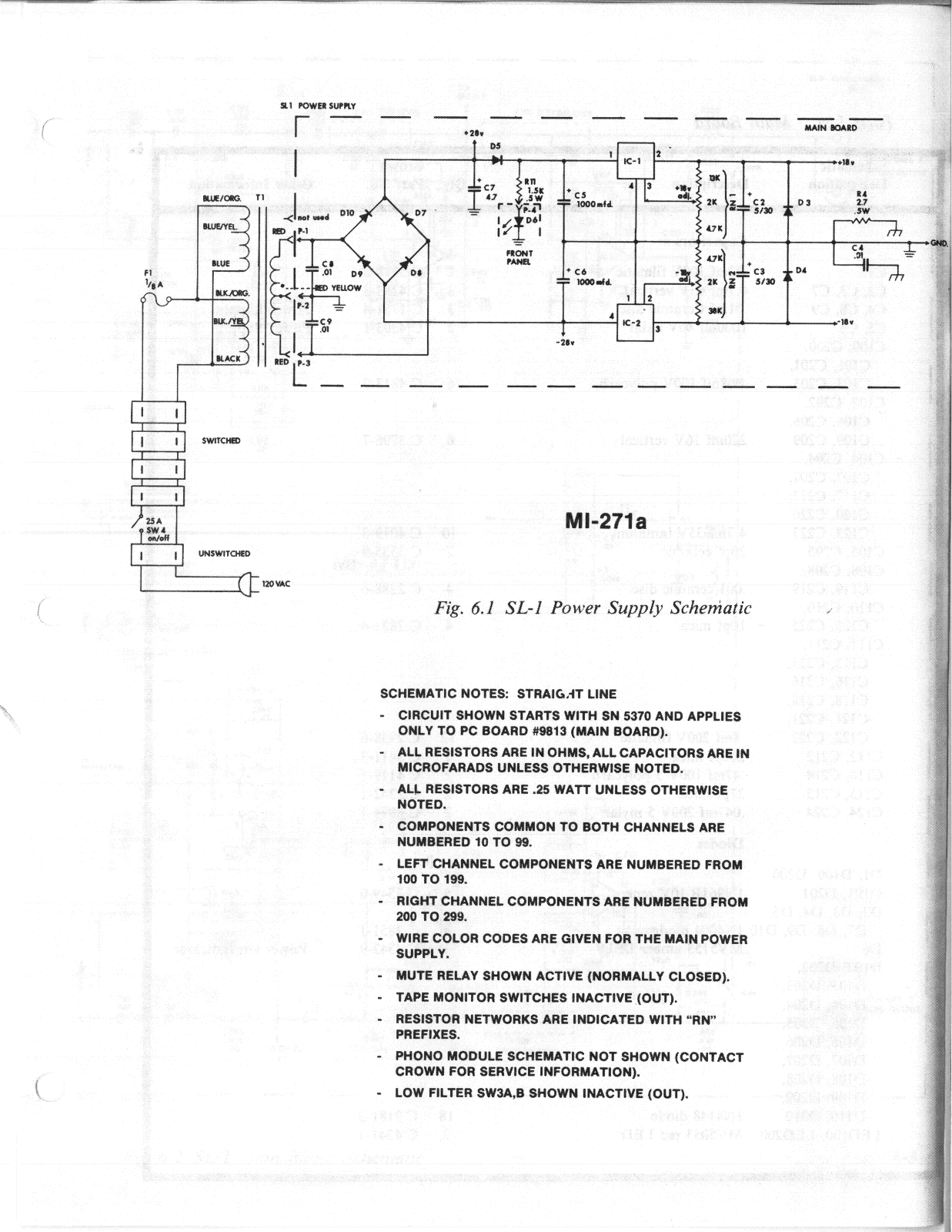 Crown SL-1, Straight Line One Schematic