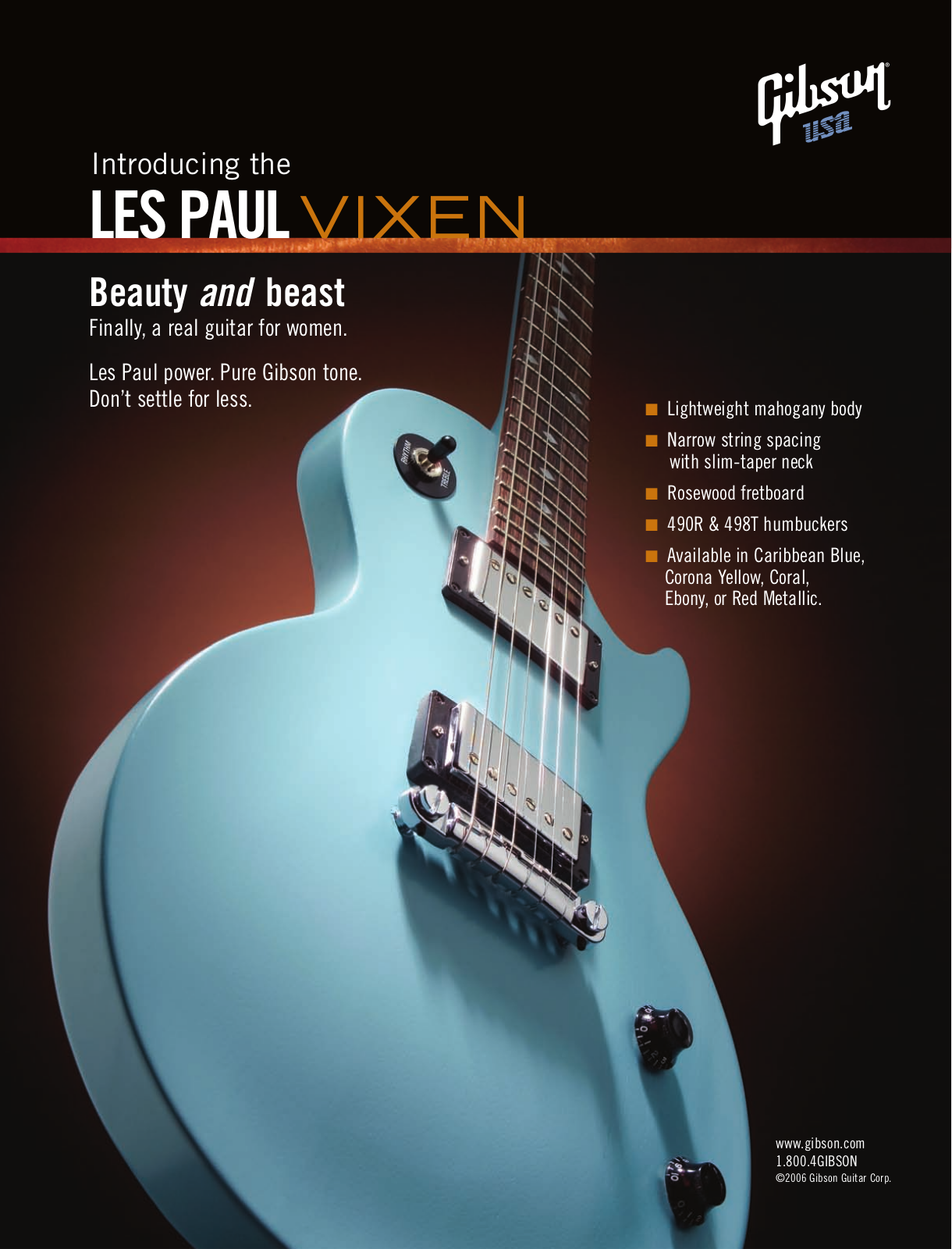 Gibson Les Paul Vixen Data sheet