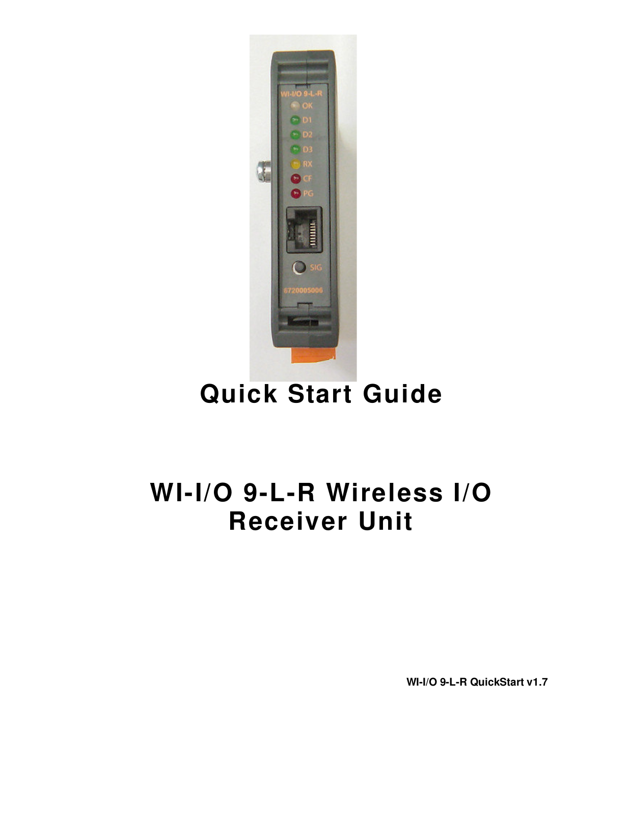 Weidmuller WI-I-O 9-L-R User Manual