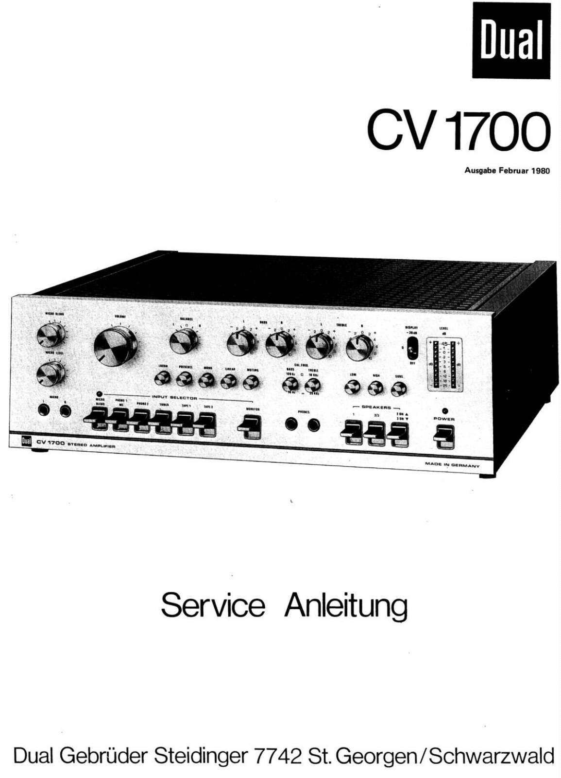 Dual CV-1700 Service manual