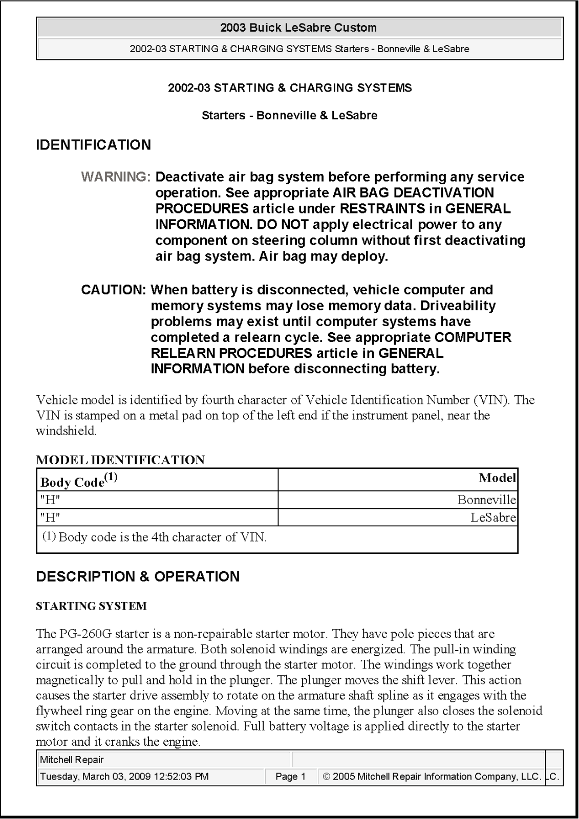 Pontiac Bonneville 2002 2003 User Manual