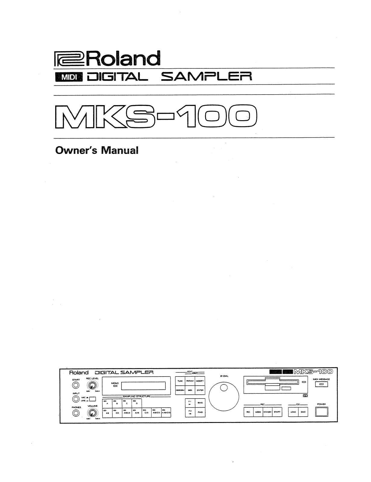 Roland MKS-100 User Manual