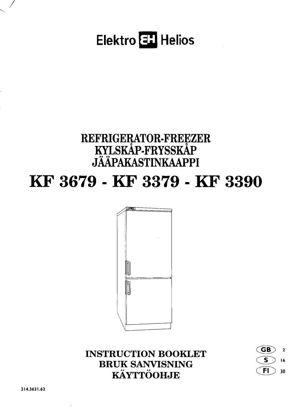 Elektro helios KF3390, KF3379, KF3679 User Manual