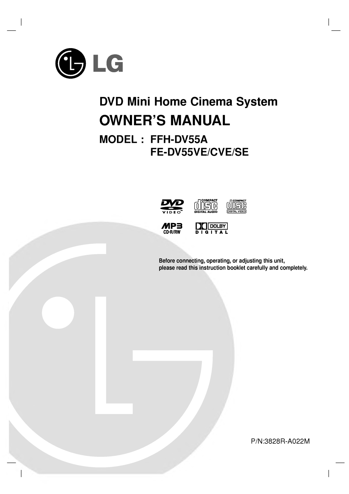 LG F-DV55A User Manual