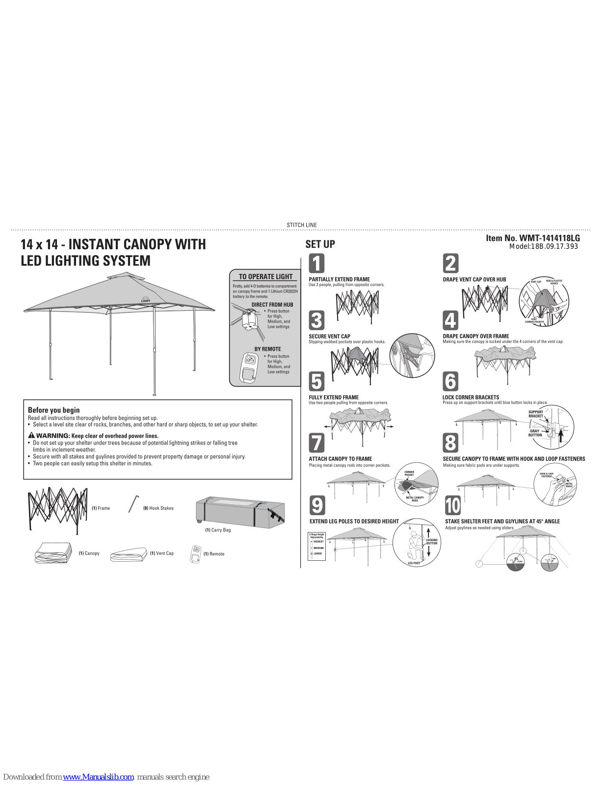 Campvalley WMT-141418LG, 18B.09.17.393 User Manual