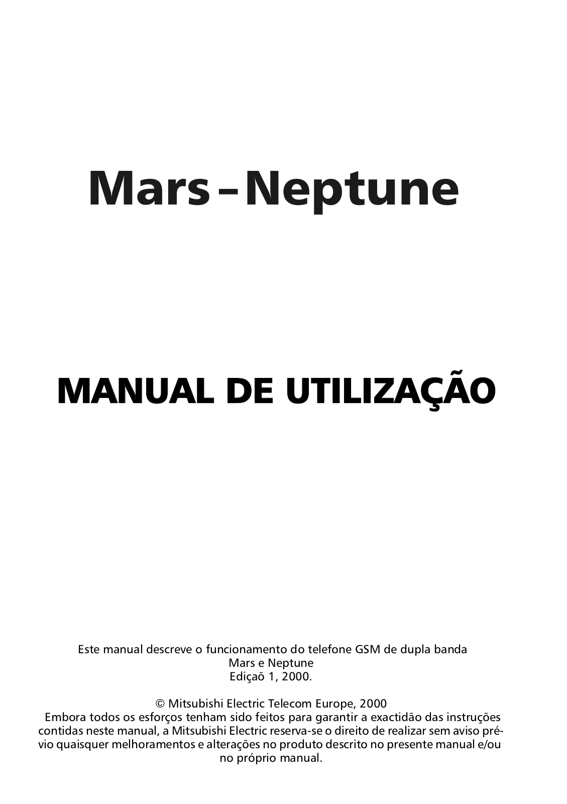 Mitsubishi TRIUM NEPTUNE, TRIUM MARS User Manual