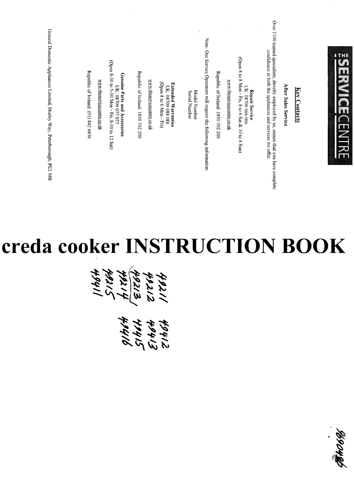 Creda HB49416 User Manual