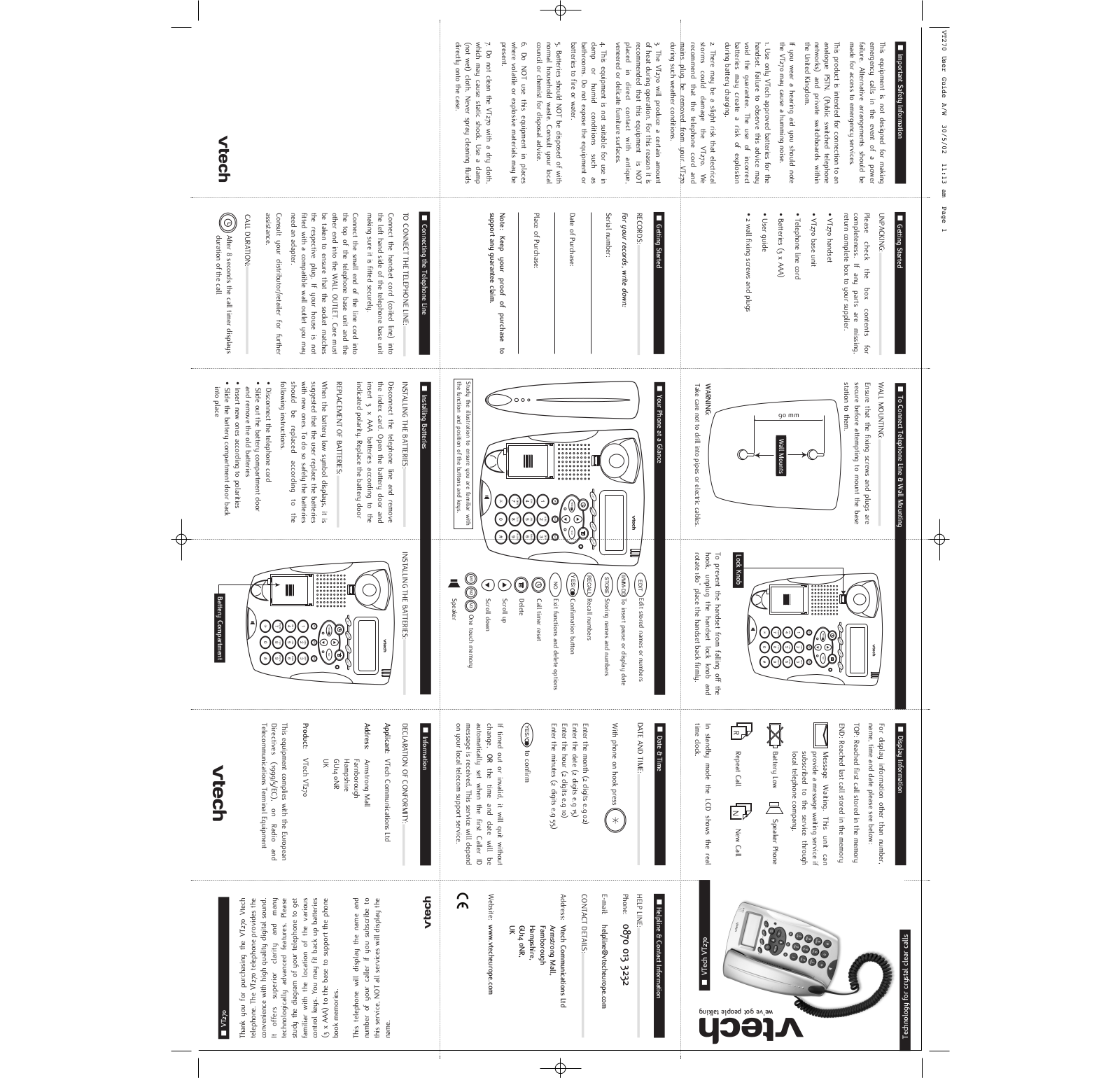 Vtech VT 270 User Manual