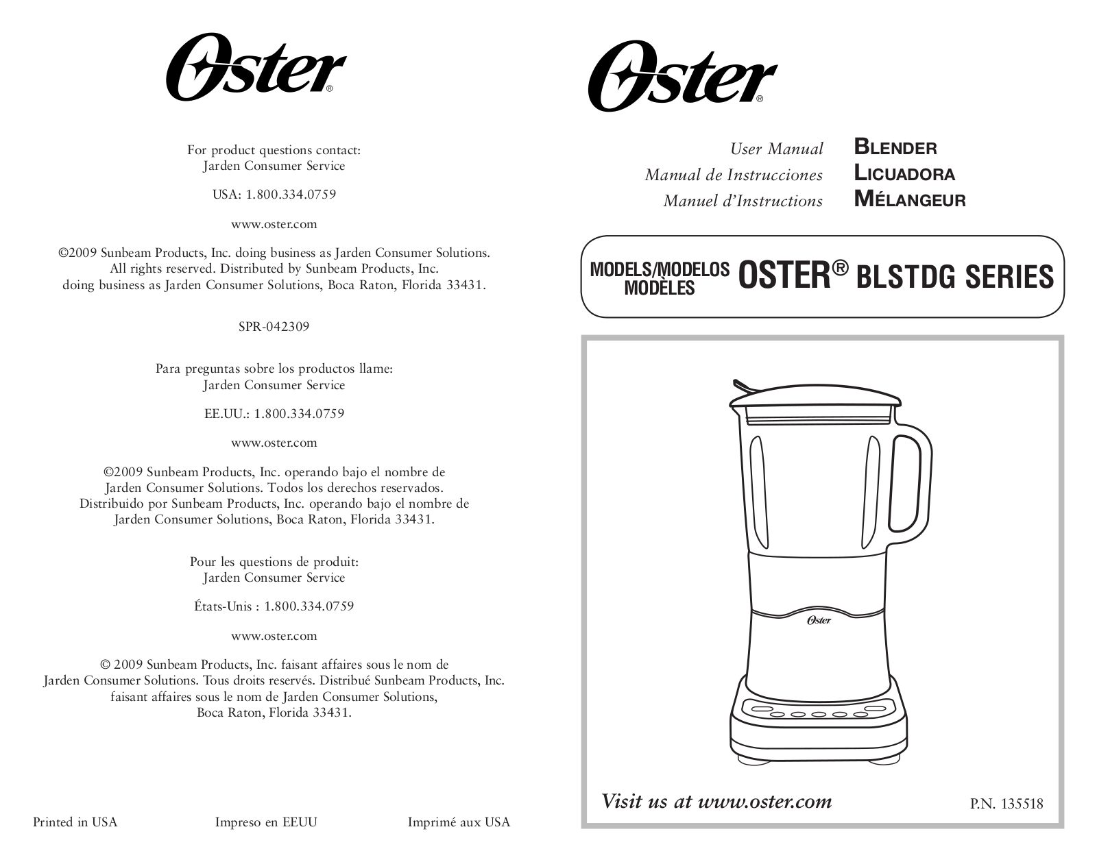 Oster 135518 User Manual