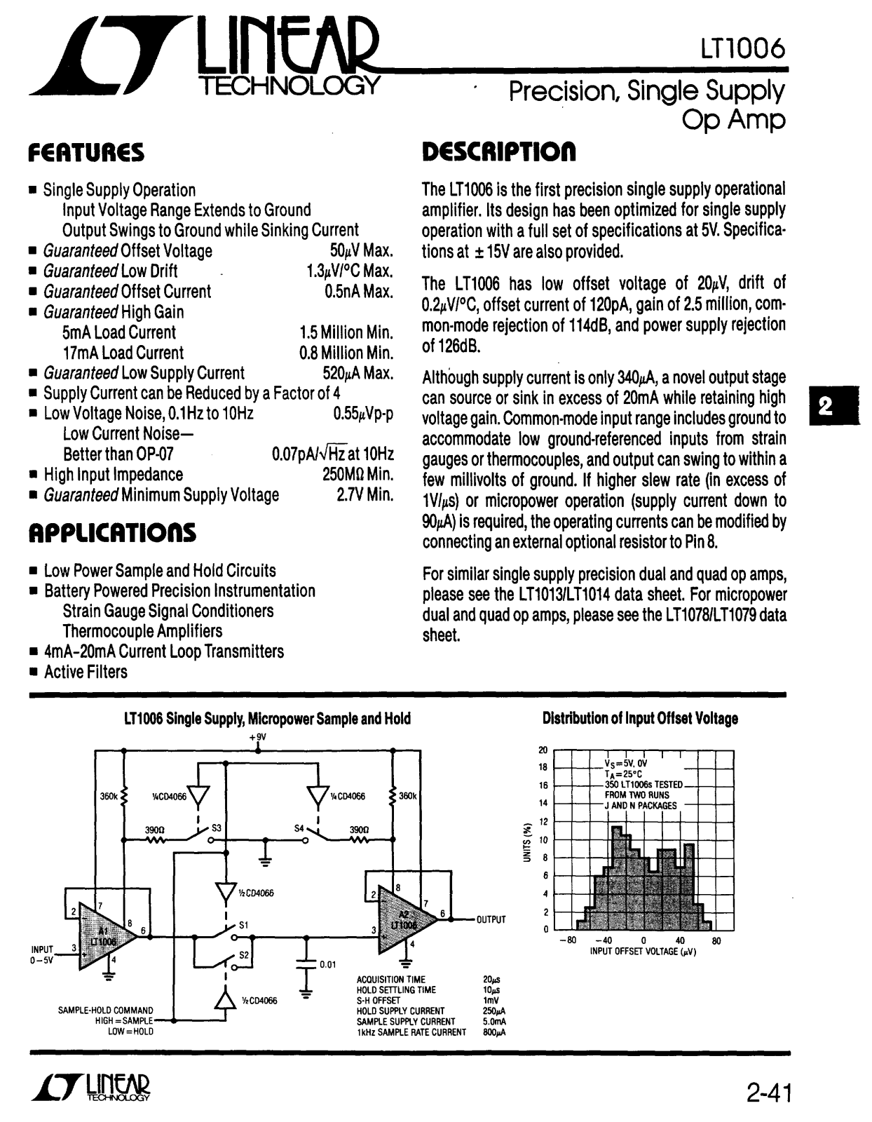 Linear Technology LT1006 Datasheet