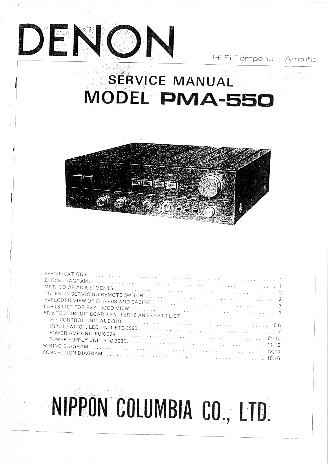 Denon PMA-550 Service Manual
