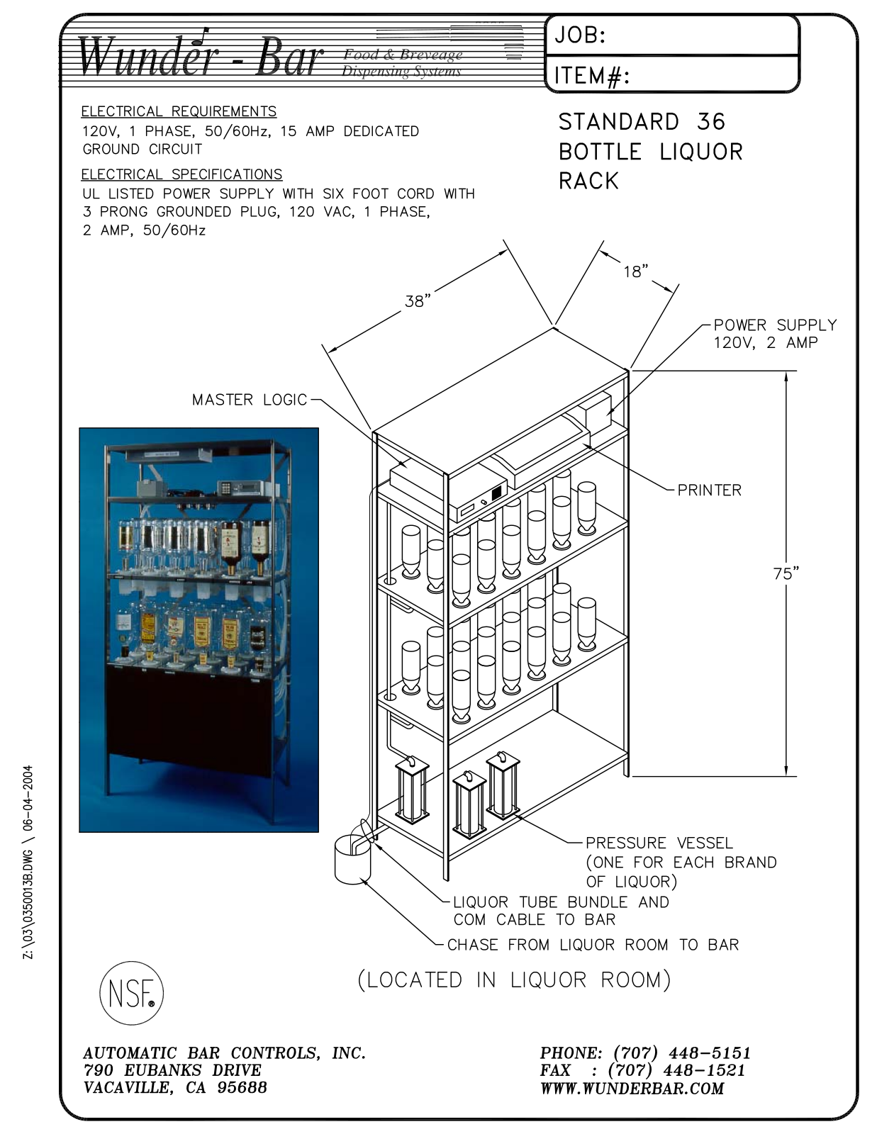 Wunder Bar STANDARD 36 User Manual