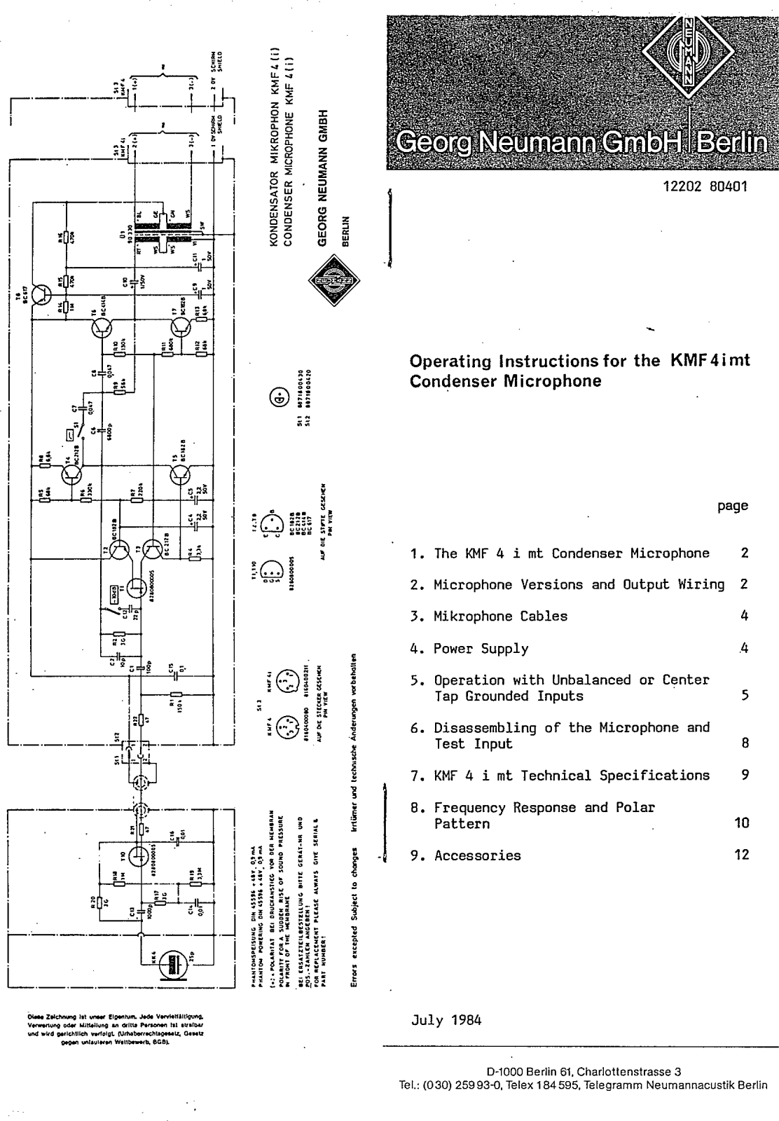 Neumann KMF 4 i mt User Manual