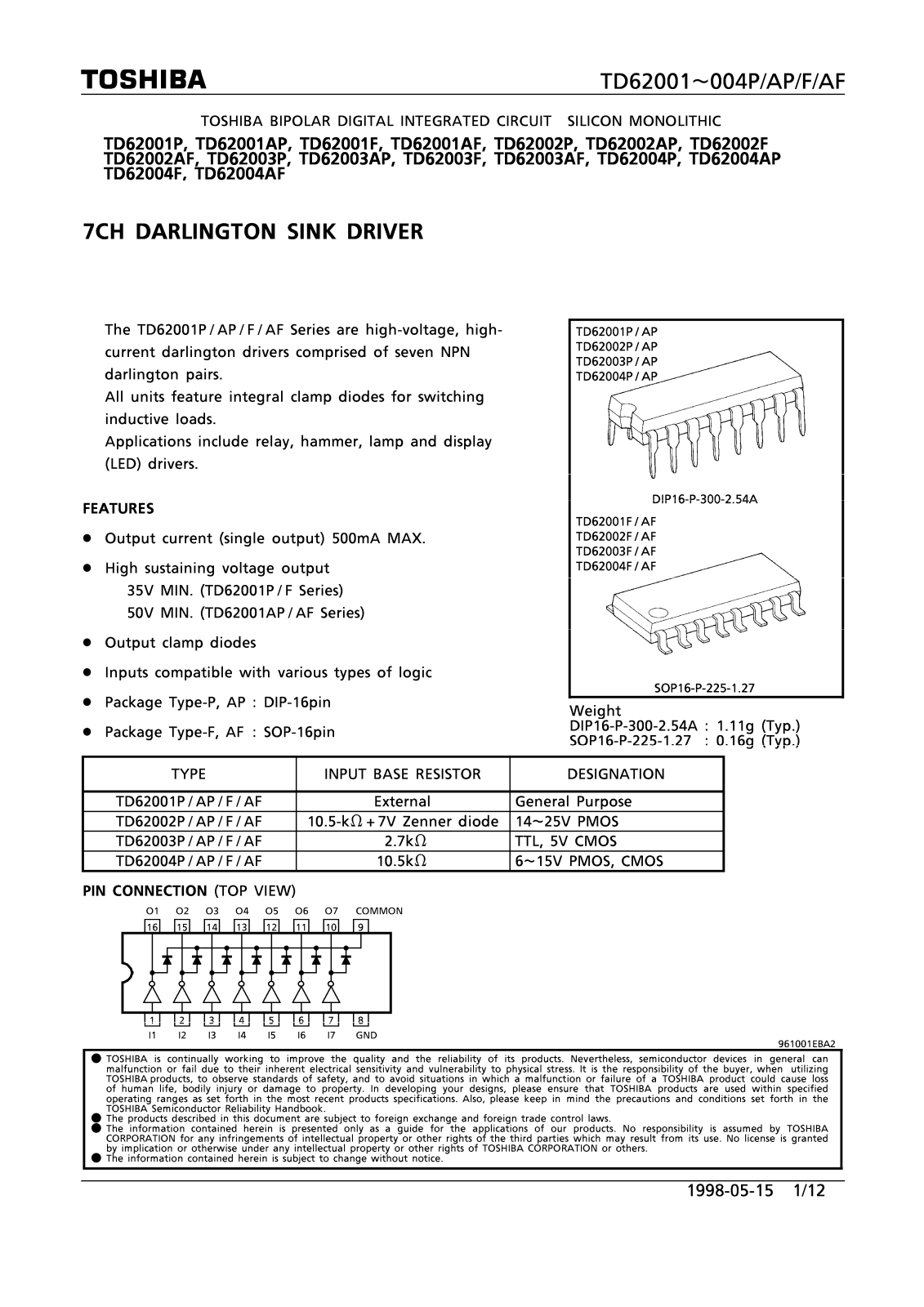 UTC UNISONIC TECHNOLOGIES TD 62003 AP Datasheet - ManualMachine.com