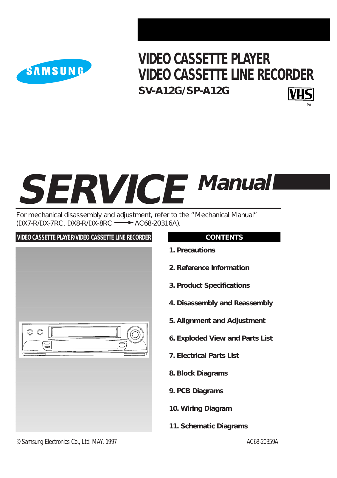 Samsung Svr-17C, SV-A12G-TSE-C Service Manual