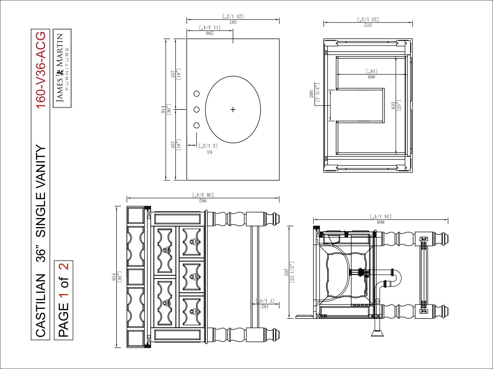 James Martin 160V36ACG4GLB Specifications