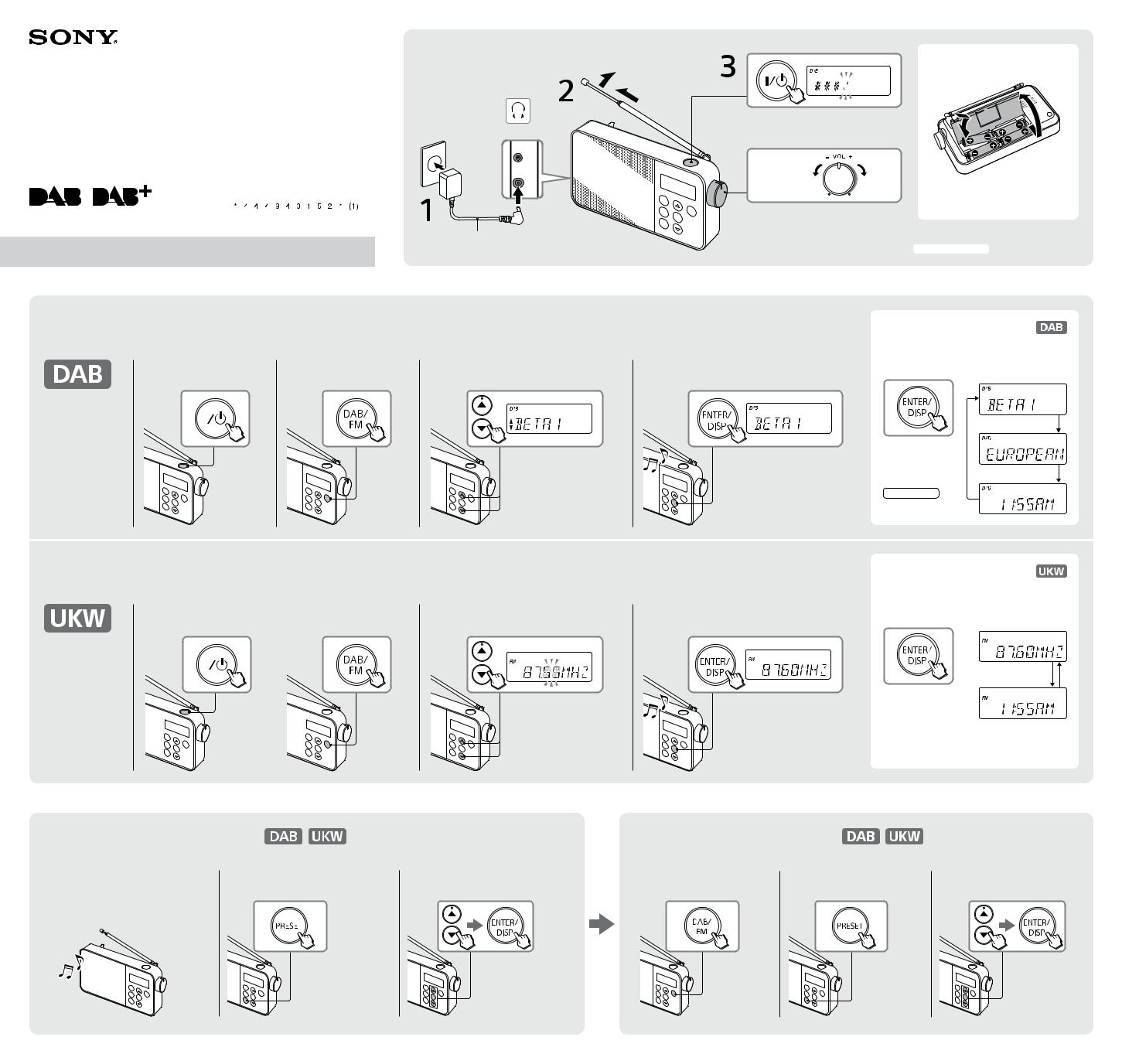 Sony XDR-S40DBP User guide