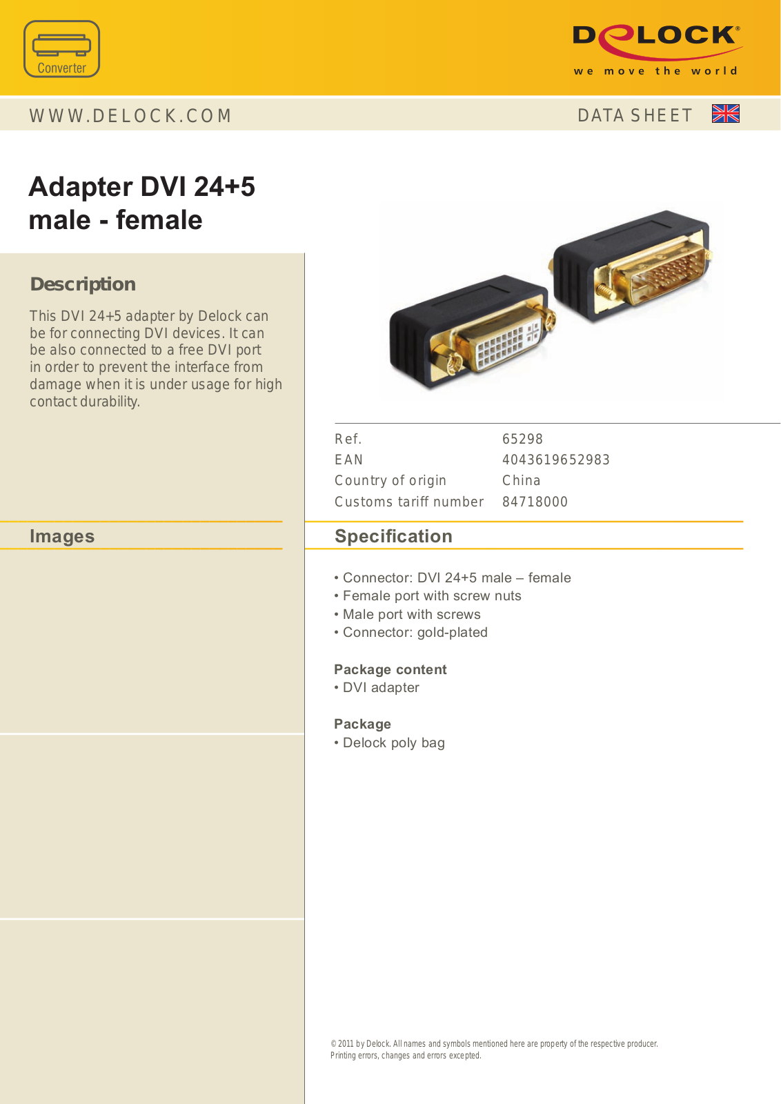 DeLOCK 65298 User Manual