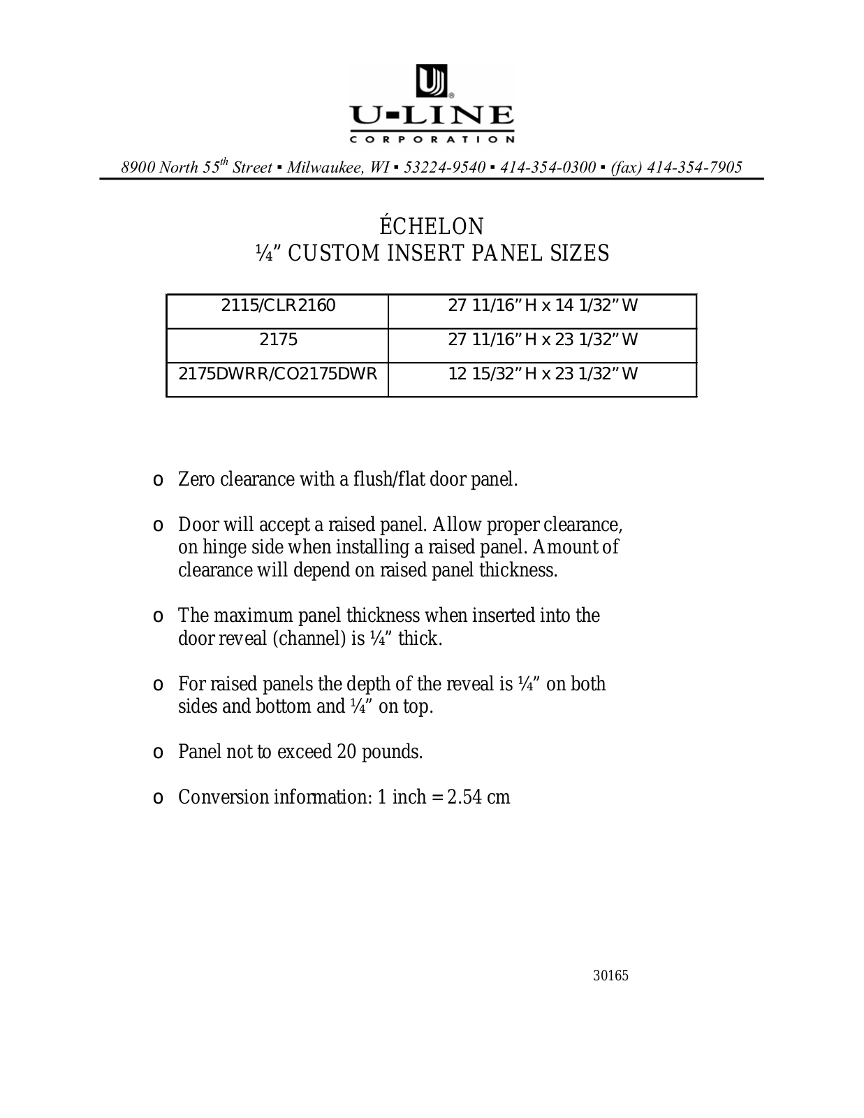 U-Line 2175R User Manual