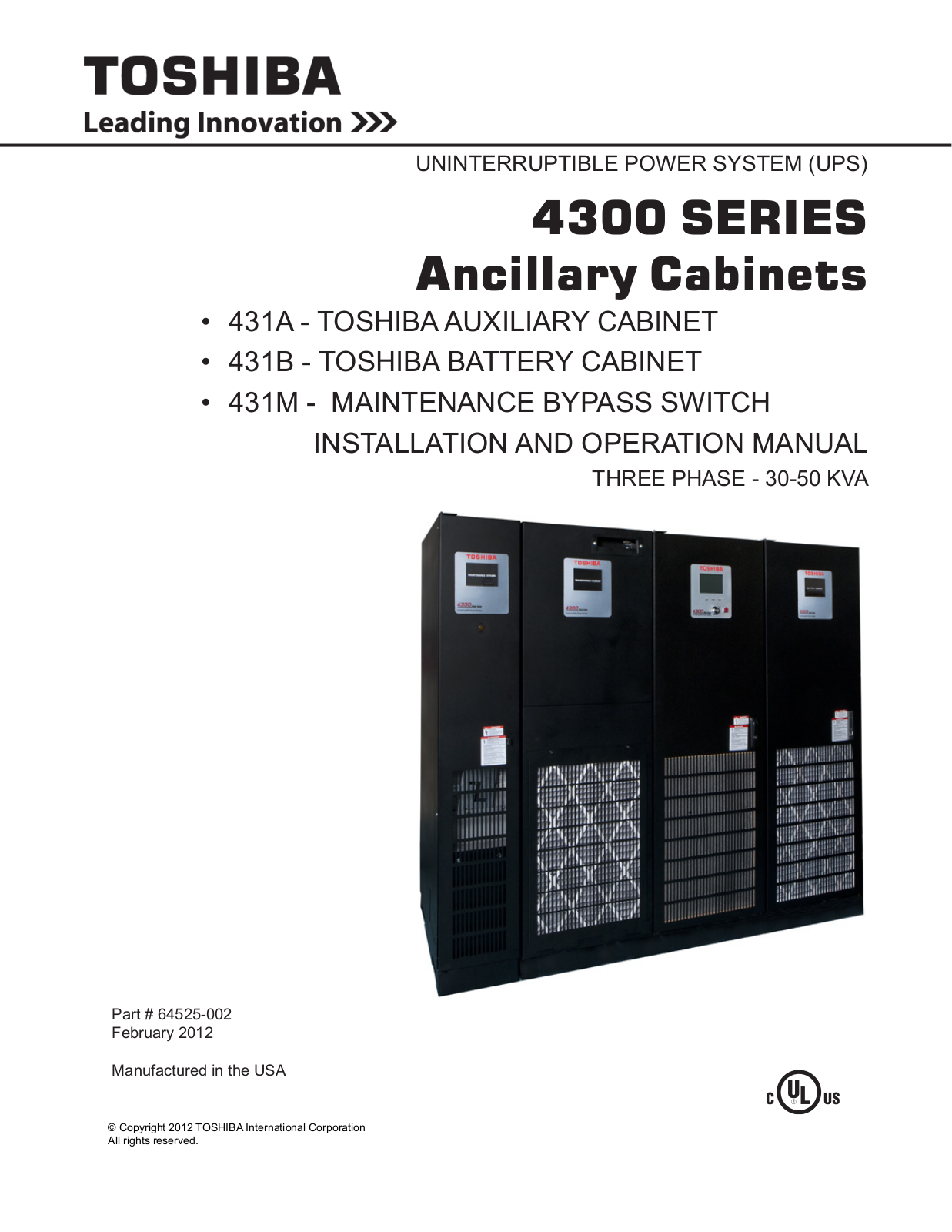 Toshiba 431B, 431M, 431A User Manual