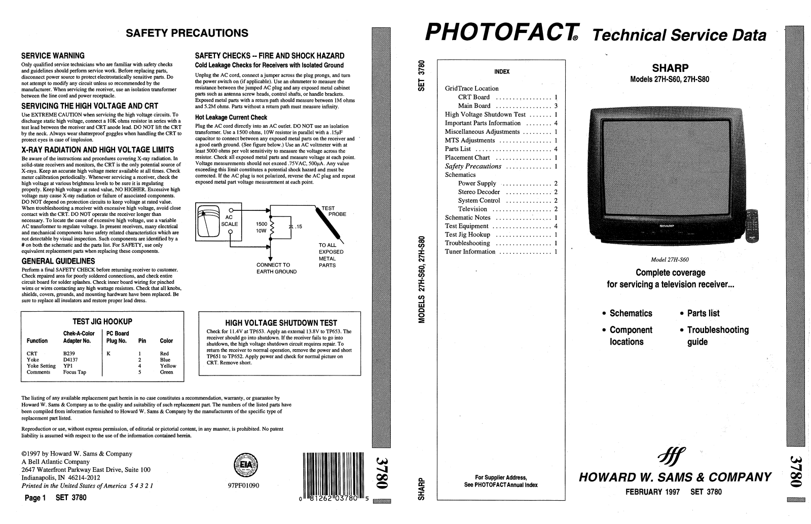 SHARP 27H S60 Diagram