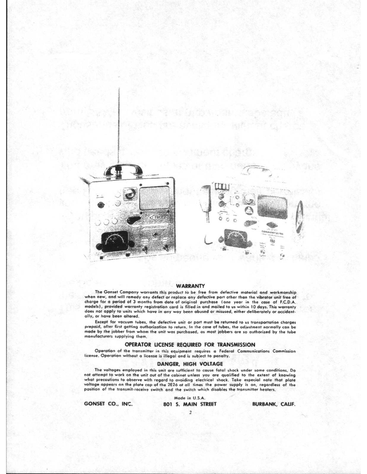 GONSET 3025-B, 3043-B, 3049-B, 3057-B, 3058-B User Manual (PAGE 02)