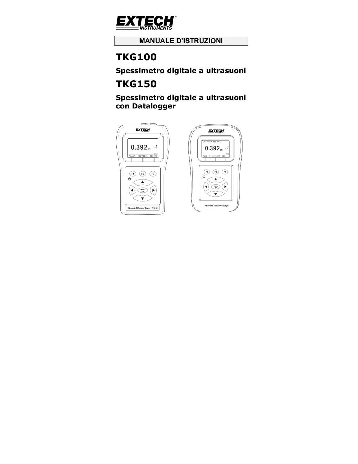 Extech TKG150, TKG100 User guide