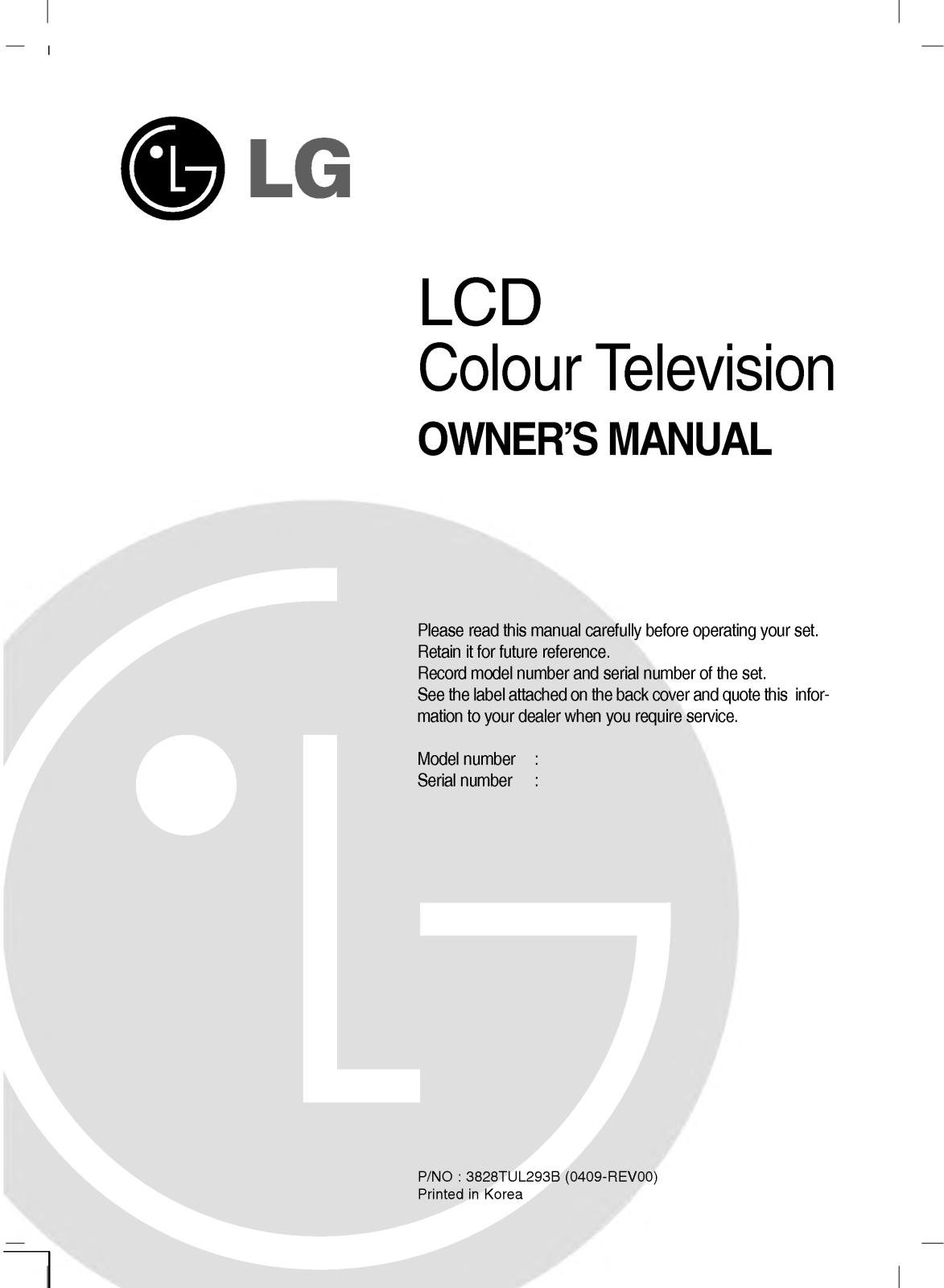LG RT-17LZ50 User Manual
