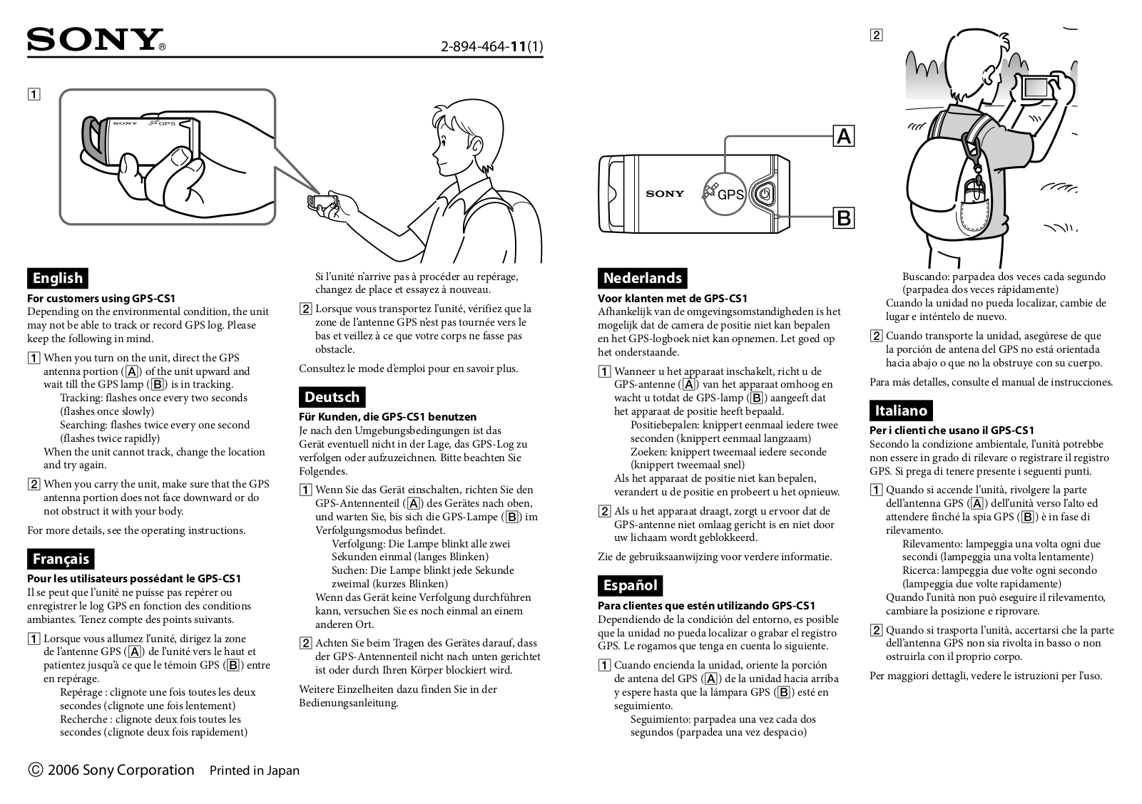 Sony GPS-CS1KA, GPS-CS1 Using Guide